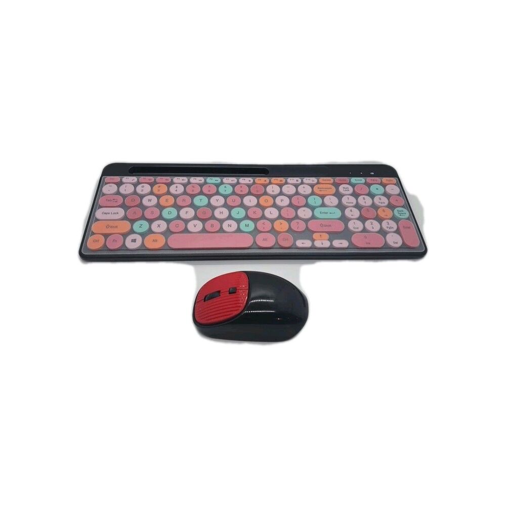 Retro Typewriter Wireless Keyboard and Mouse Combo Round Keycaps USB Compact EUC